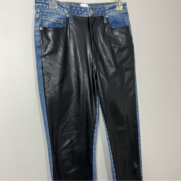 Jonathan Simkhai Hi Rise Jeans Leather Pants Rockstar Country Cowboy Carter Bike - Picture 8 of 15